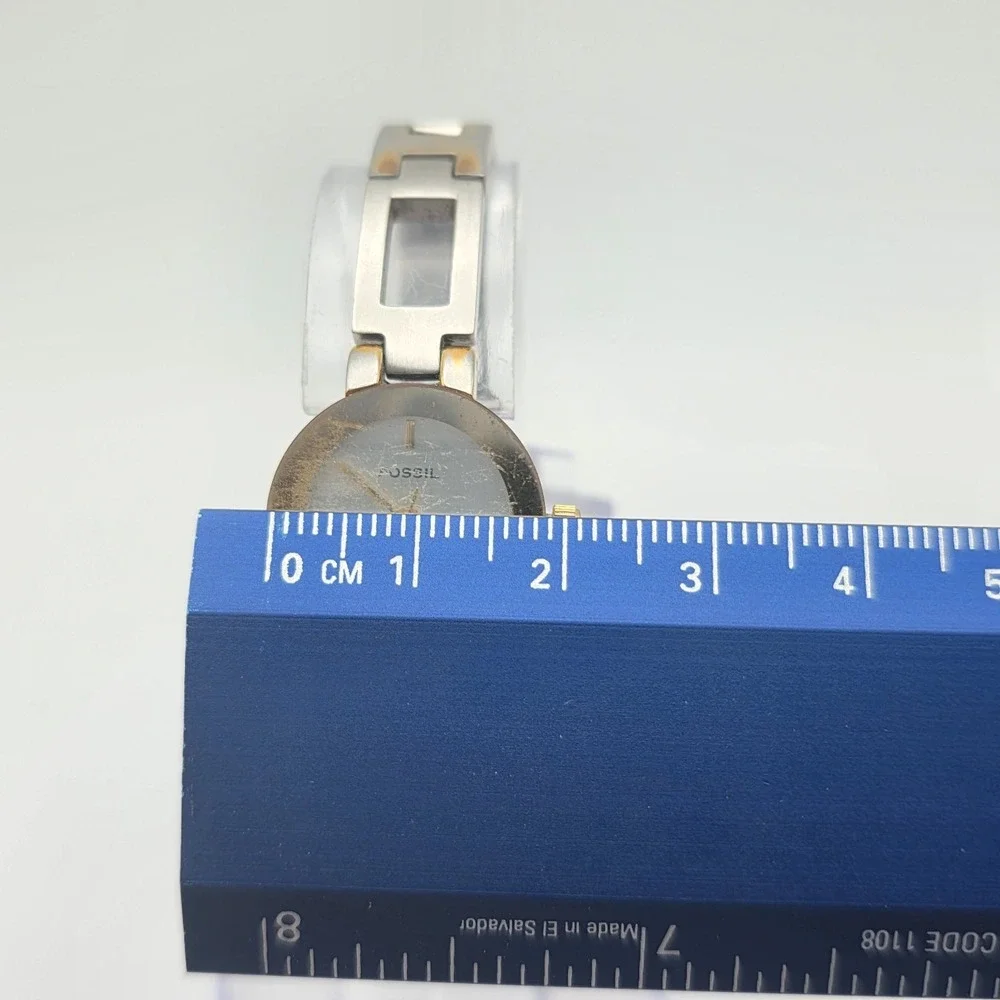 Vtg FOSSIL F2 Ladies Watch Gold & Silver Tone Bracelet  1 Extender New‎ Battery